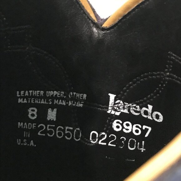 Laredo Boots Womens Size 8 Western Cowboy Square Toe Leather Made in USA 6967 - Picture 9 of 11